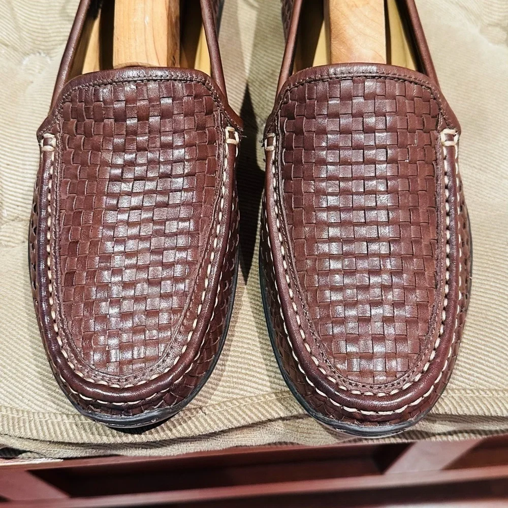 Tommy Bahama Orson Venetian Woven Leather Drivers.